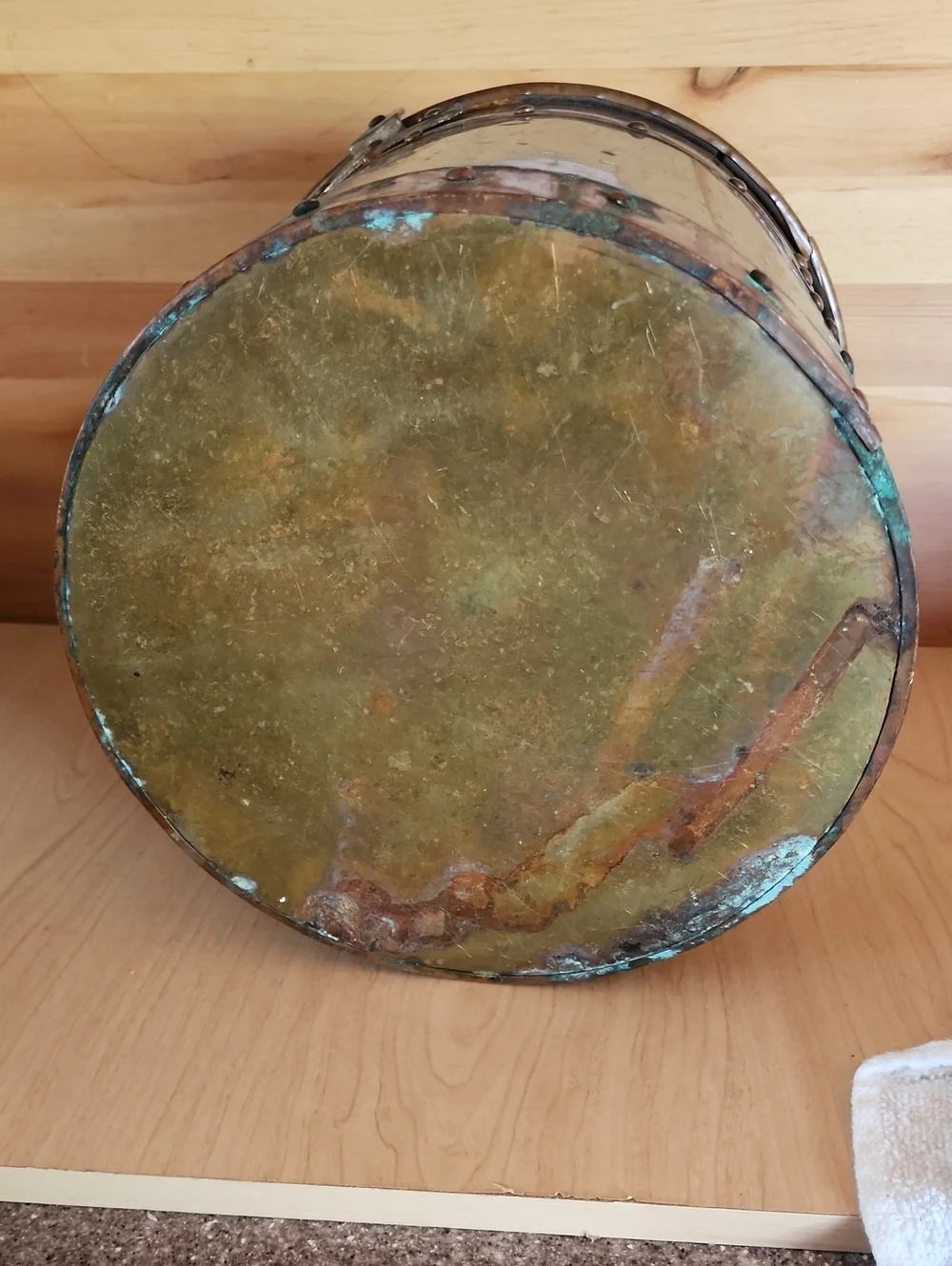 Antigue English Copper & Brass Jardiniere Bucket.